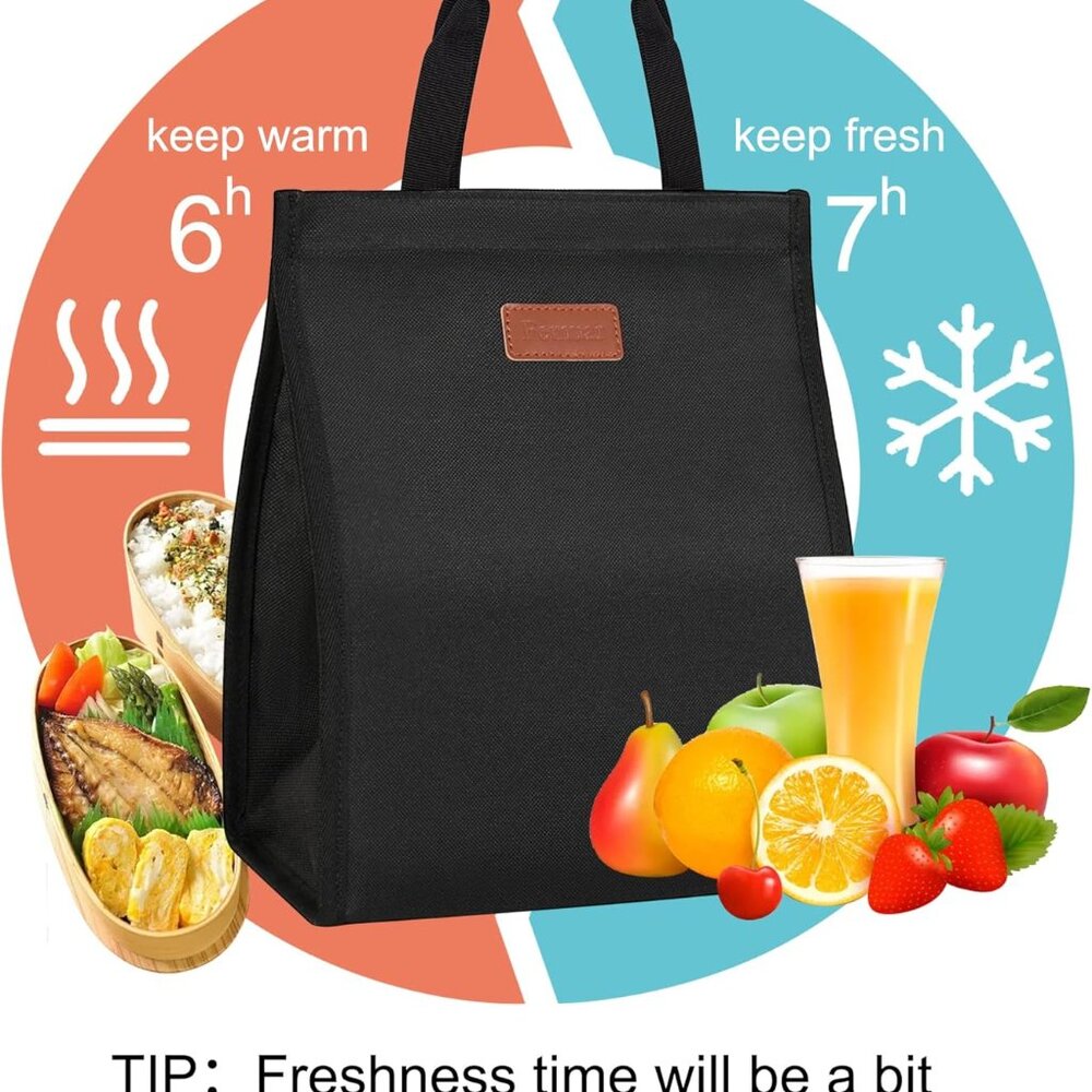 Lunch Bags for Women Insulated Reusable Lunch Tote with Internal Pocket, Adult L - Picture 4 of 6